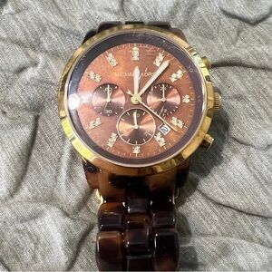 Michael Kors Brown and Gold Chronograph Watch